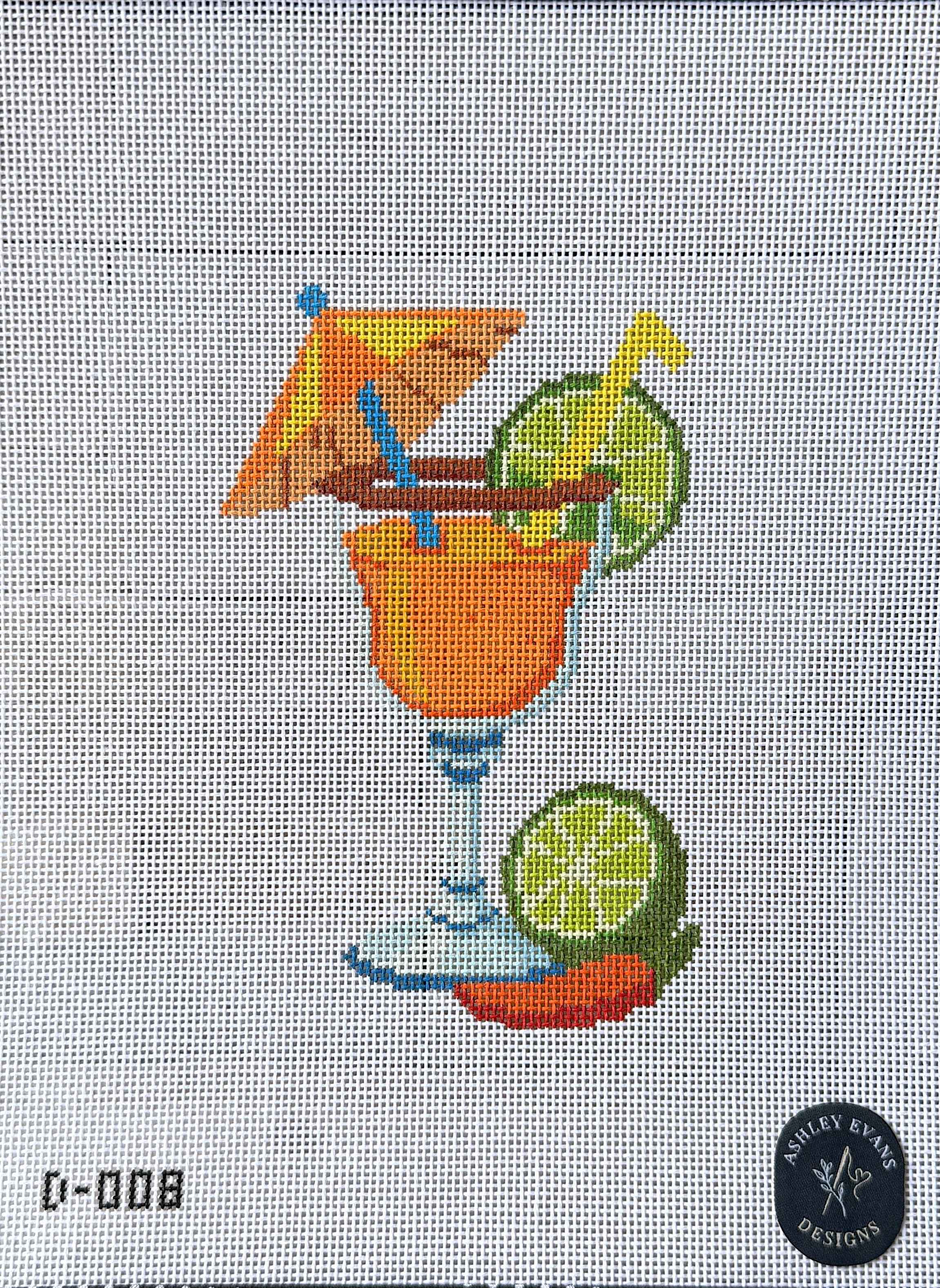 Margarita Hand-Painted Needlepoint Canvas | Ashley Evans Designs