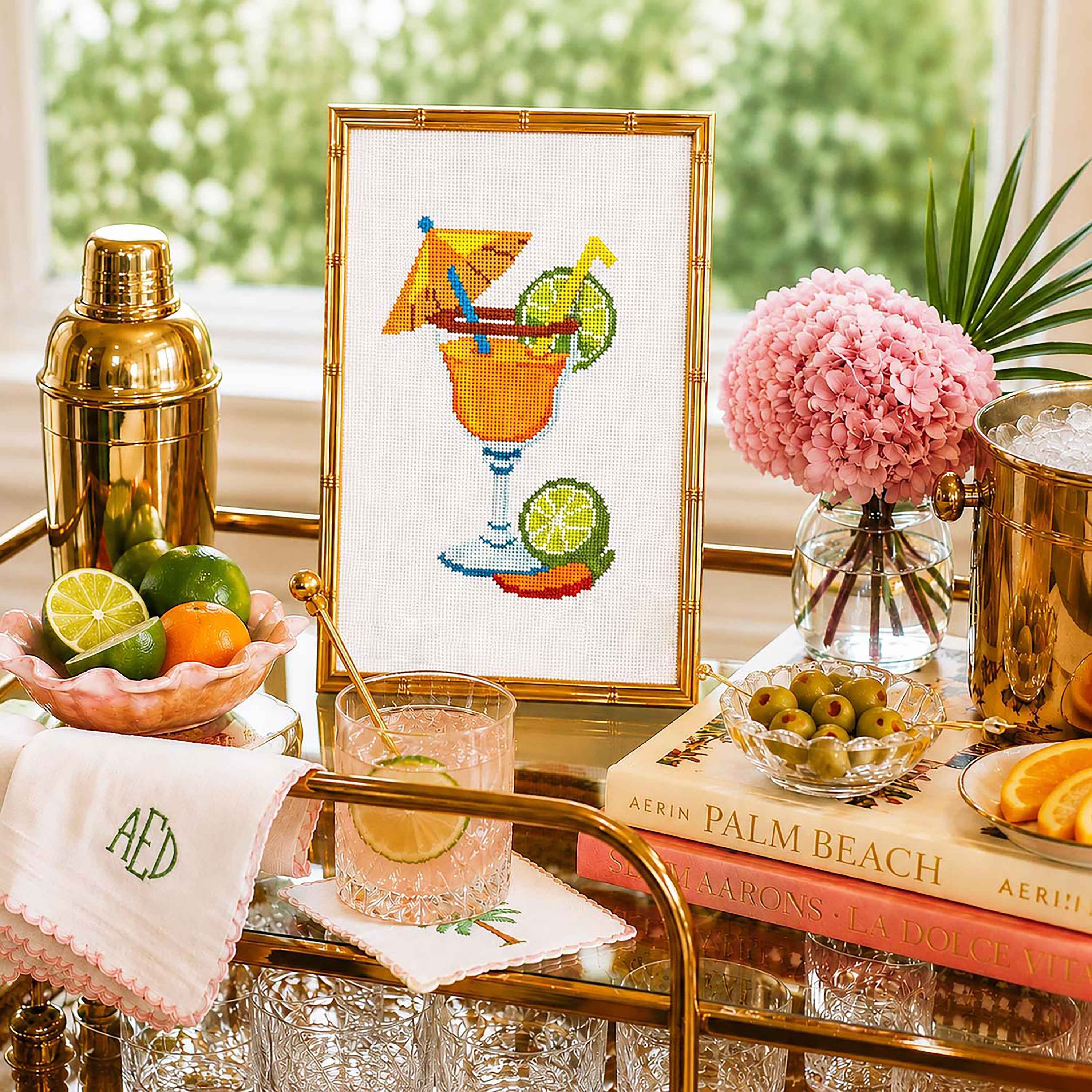 【美品】SMI★The Art of Creative Selling Margarita Hand-Painted Needlepoint Canvas | Ashley Evans Designs